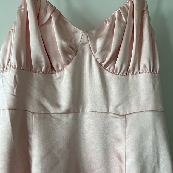 NWT LULUS SHORT SATIN DRESS WITH ADJUSTABLE STRAPS - Picture 2 of 5